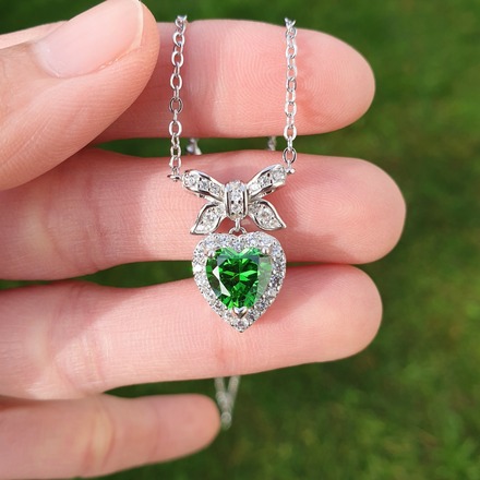 Birthstone necklaces, 925 sterling silver, AAAA cubic zirconia