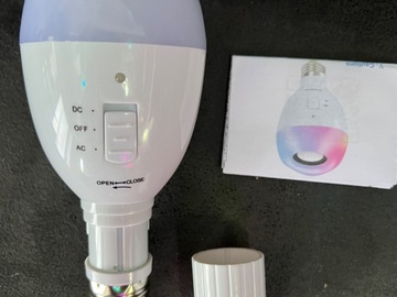 Bulk Lots: Rechargeable LED flash light bulb blue tooth speaker 5 unit