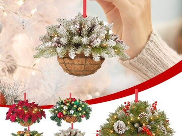Bulk Lots: 250pcs Christmas flower basket decoration hanging ornaments