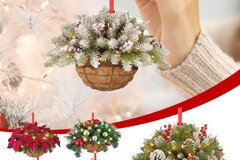 Bulk Lots: 250pcs Christmas flower basket decoration hanging ornaments