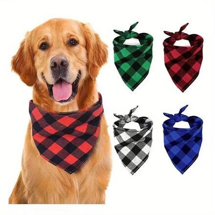 100pcs - Christmas pet dog cat triangle bandana bib