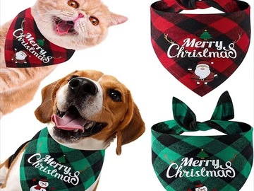Bulk Lots: 100pcs - Christmas pet dog cat triangle bandana bib