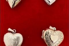 Bulk Lots: 8 pcs--Genuine Sterling Silver Heart Locket Jewelry--$8.00 each!