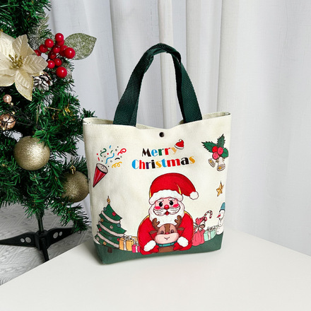 100pcs - Christmas gift bag cartoon Christmas tote bag canvas bag
