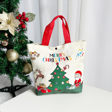 100pcs - Christmas gift bag cartoon Christmas tote bag canvas bag