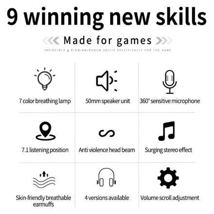 15pcs - Wired Deep Bass Stereo Gaming Heasdset