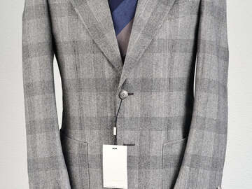 Selling with online payment: [EU] NWT Suitsupply grey flannel glen check jacket, size 38R