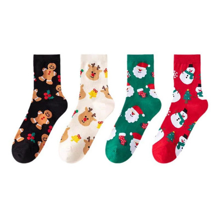 100 pairs of Christmas cartoon snowman and elk socks