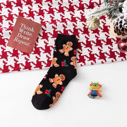 100 pairs of Christmas cartoon snowman and elk socks