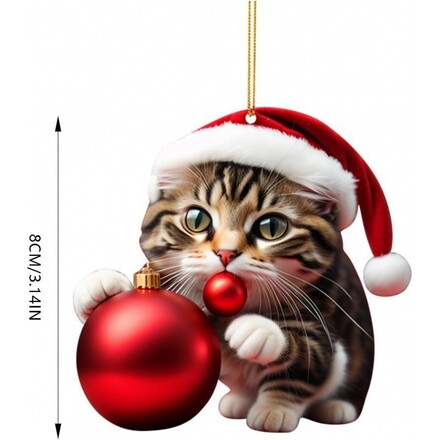 250pcs - Christmas tree cute kitten decoration pendant
