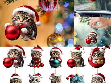 Bulk Lots: 250pcs - Christmas tree cute kitten decoration pendant