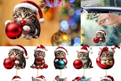 Bulk Lots: 250pcs - Christmas tree cute kitten decoration pendant