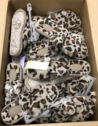 Case Lot of Womens Leopard Slippers - 40 Units - Shelf Pulls -