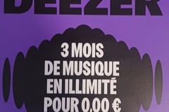 Vente: Carte Deezer - 3 mois de musique illimité (54€)