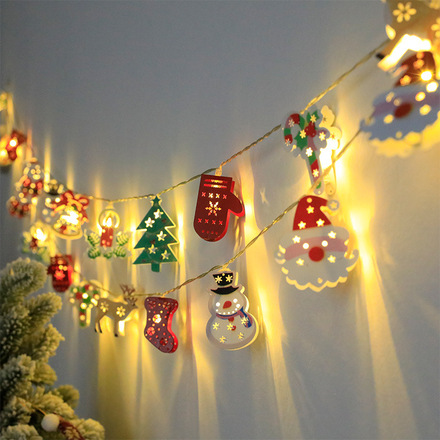 Christmas LED Light String Santa Claus Elk Snowman Xmas Ornament 
