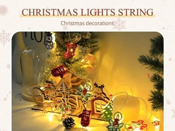 Bulk Lots: Christmas LED Light String Santa Claus Elk Snowman Xmas Ornament 