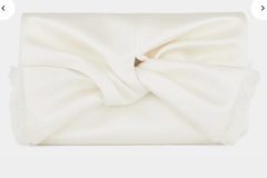 Selling: Brand New Anya Hindmarch Ivory Satin Bow Clutch Purse RRP $885