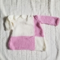 Vente au détail: Robe asymétrique rose et blanche : 3 mois