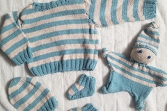 Vente au détail: Ensemble bleu et blanc : 3 mois