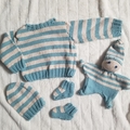 Vente au détail: Ensemble bleu et blanc : 3 mois