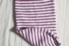 Vente au détail: Chaussette d'emmaillotage rayé rose et blanc