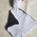 Vente au détail: Doudou mouchoir blanc et noir