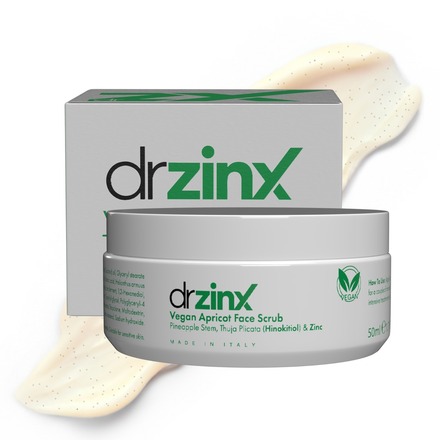 Dr. ZinX Vegan Apricot Bromelain Facial Scrub Zinc + Thuja (Hinok