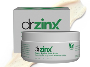 Bulk Lots: Dr. ZinX Vegan Apricot Bromelain Facial Scrub Zinc + Thuja (Hinok