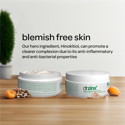 Dr. ZinX Vegan Apricot Bromelain Facial Scrub Zinc + Thuja (Hinok