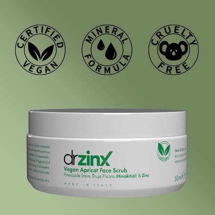 Dr. ZinX Vegan Apricot Bromelain Facial Scrub Zinc + Thuja (Hinok