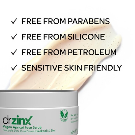 Dr. ZinX Vegan Apricot Bromelain Facial Scrub Zinc + Thuja (Hinok