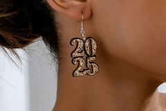 Bulk Lots: 60pairs Acrylic design shiny 2025 New Year earrings