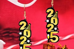 Bulk Lots: 100pcs Cute clock star hat 2025 pendant earrings