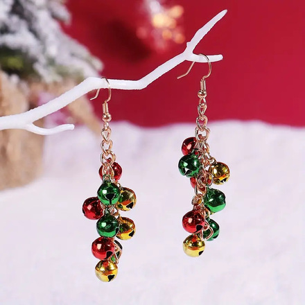 100pairs  New Arrival Christmas Tree Bell Earrings