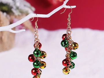 Bulk Lots: 100pairs  New Arrival Christmas Tree Bell Earrings