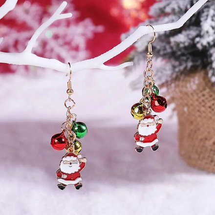 100pairs  New Arrival Christmas Tree Bell Earrings