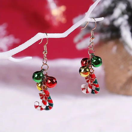 100pairs  New Arrival Christmas Tree Bell Earrings