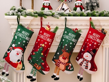 Bulk Lots: Christmas Stocking Large Stockings Santa Snowman Candy Gift Socks