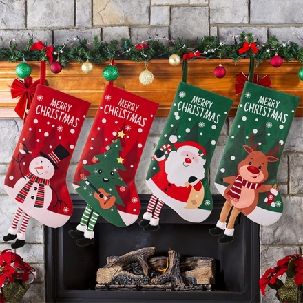 Christmas Stocking Large Stockings Santa Snowman Candy Gift Socks