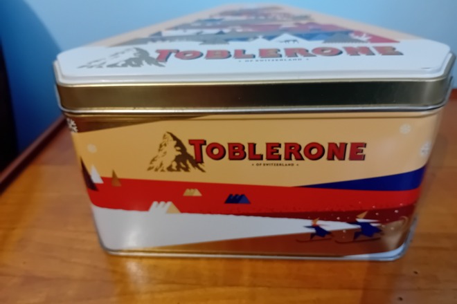 Boîte vide en métal Toblerone - déco Noël - Etat neuf