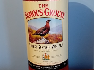 Vente: Boîte vide en métal whisky "The Famous Grouse"