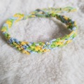 Vente au détail: Bracelet brésilien chevron vert, bleu et jaune 