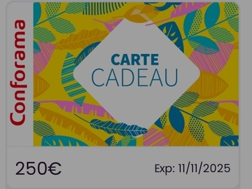 Vente: e-Carte cadeau Conforama (250€)