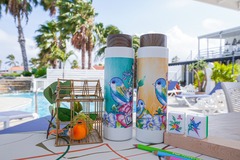  : NEW! Travel with Mahjong & Sparrow Wood Grain Lid Thermal Tumbler