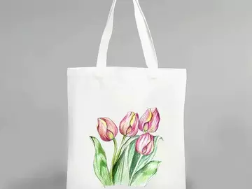  : Pink Tulips Tote Bag