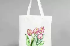  : Pink Tulips Tote Bag