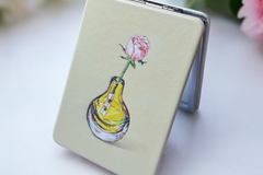  : Yellow Vase Folding Compact Mirror