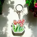  : Pink Tulips Keyring