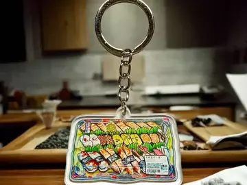  : Multi-colour Sushi Tray Keyring