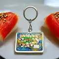  : Blue Sushi Tray Keyring